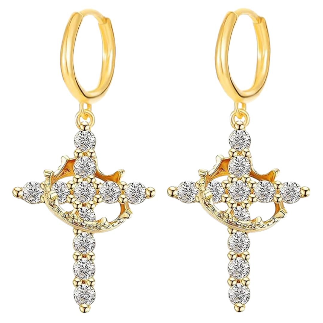 Cross & Crown Earrings