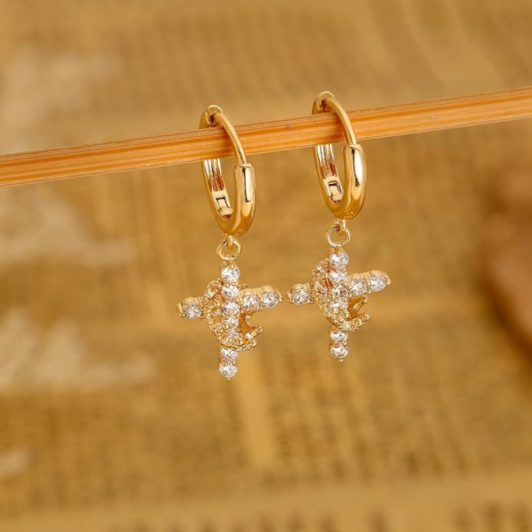Cross & Crown Earrings